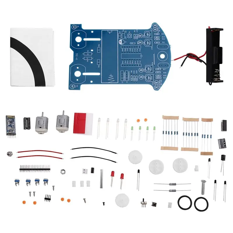 

JABS-D2-6 Bluetooth Remote Control Car Kit Induction Tracking Obstacle Avoidance C51 Microcontroller Smart Car Welding DIY