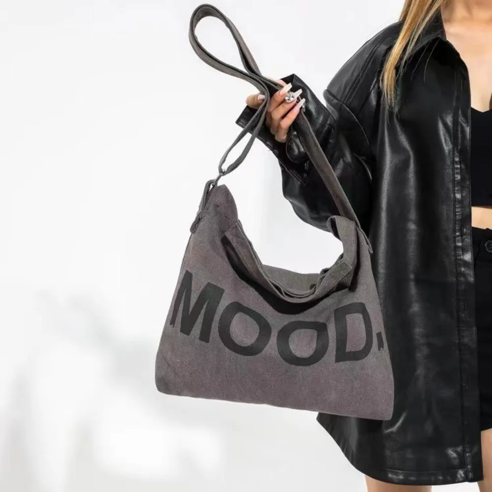 

Simple Large Capacity Women Canvas Bag Letter Retro Men's Shoulder Bag Korean Handbags Crossbody Bag Men Women