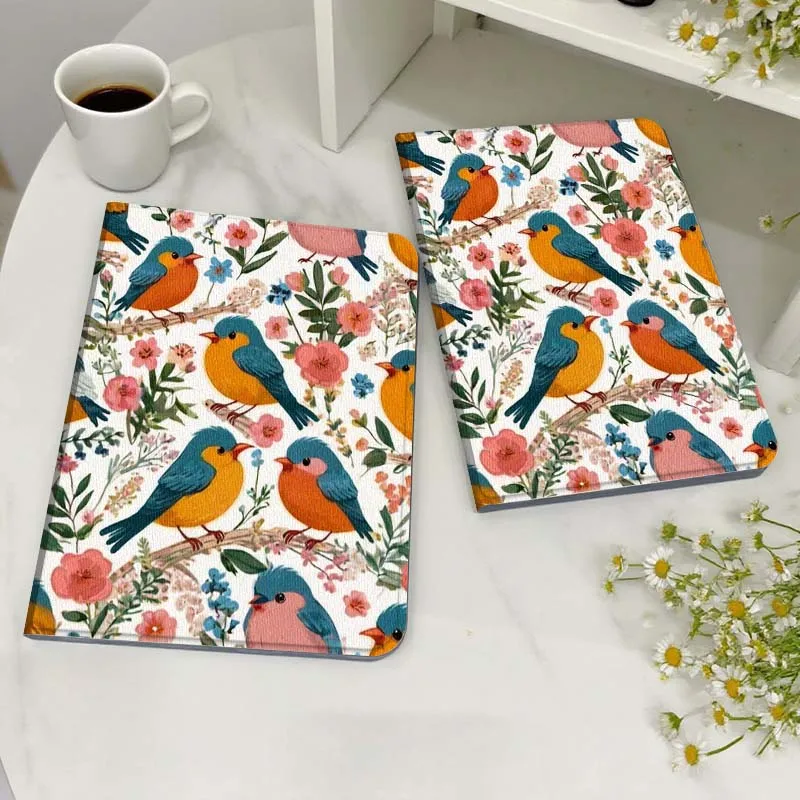 

Cartoon Bird Floral Pattern For Honor MagicPad MatePad M5 8 9 2 3 10 12 X V7 V8 X8 X9 V9 GT X9a GT2 S Air Pro Tablet Case