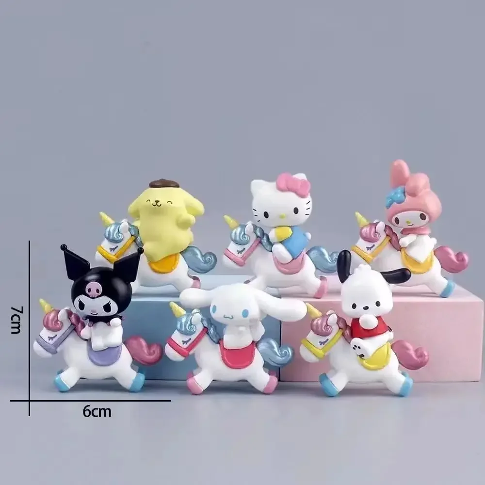 Sanrio Action Figure hello Kitty plush room decor Kuromi figurine Cinnamoroll Figures My Melody Desktop Decoration for gifts