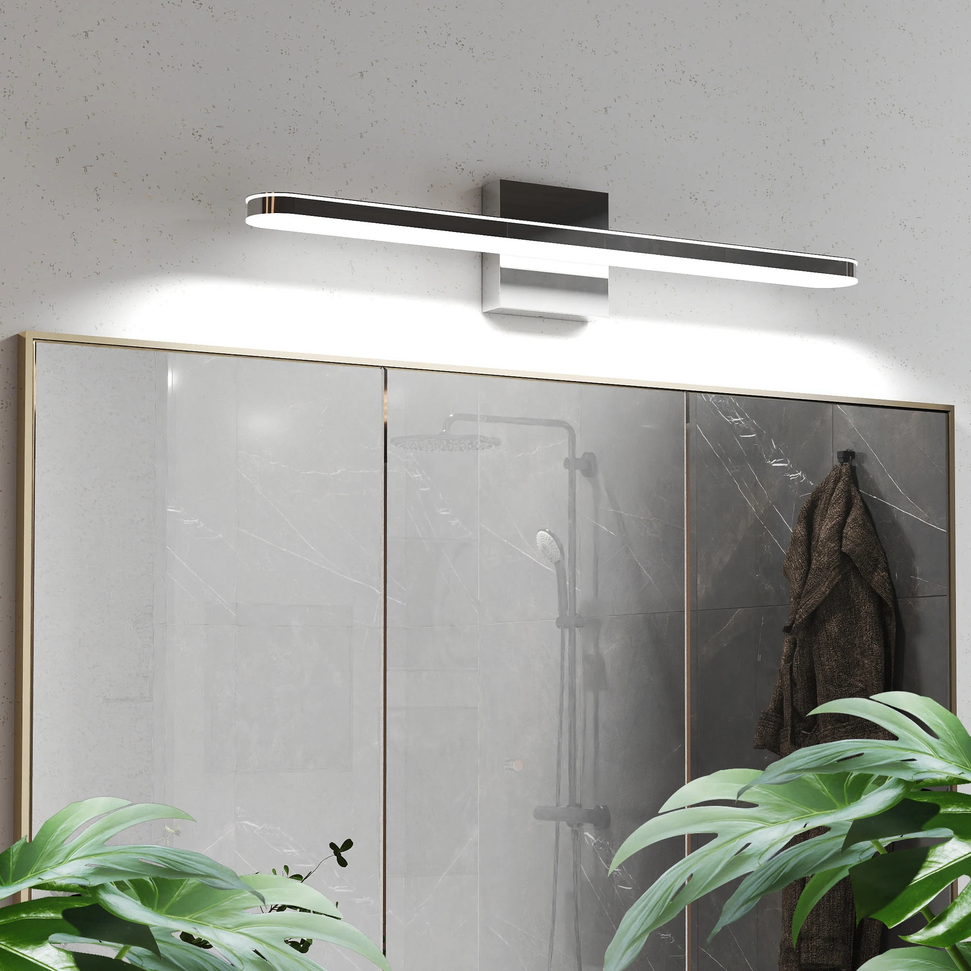 L002015-L600-W1C Modern Style Mirror Front Light, Energy-Saving, Waterproof, Rust-Proof, Electrical Safety Certified, Suitable for Bathroom Vanity, Led Light Source, Dimmable, Simple Design