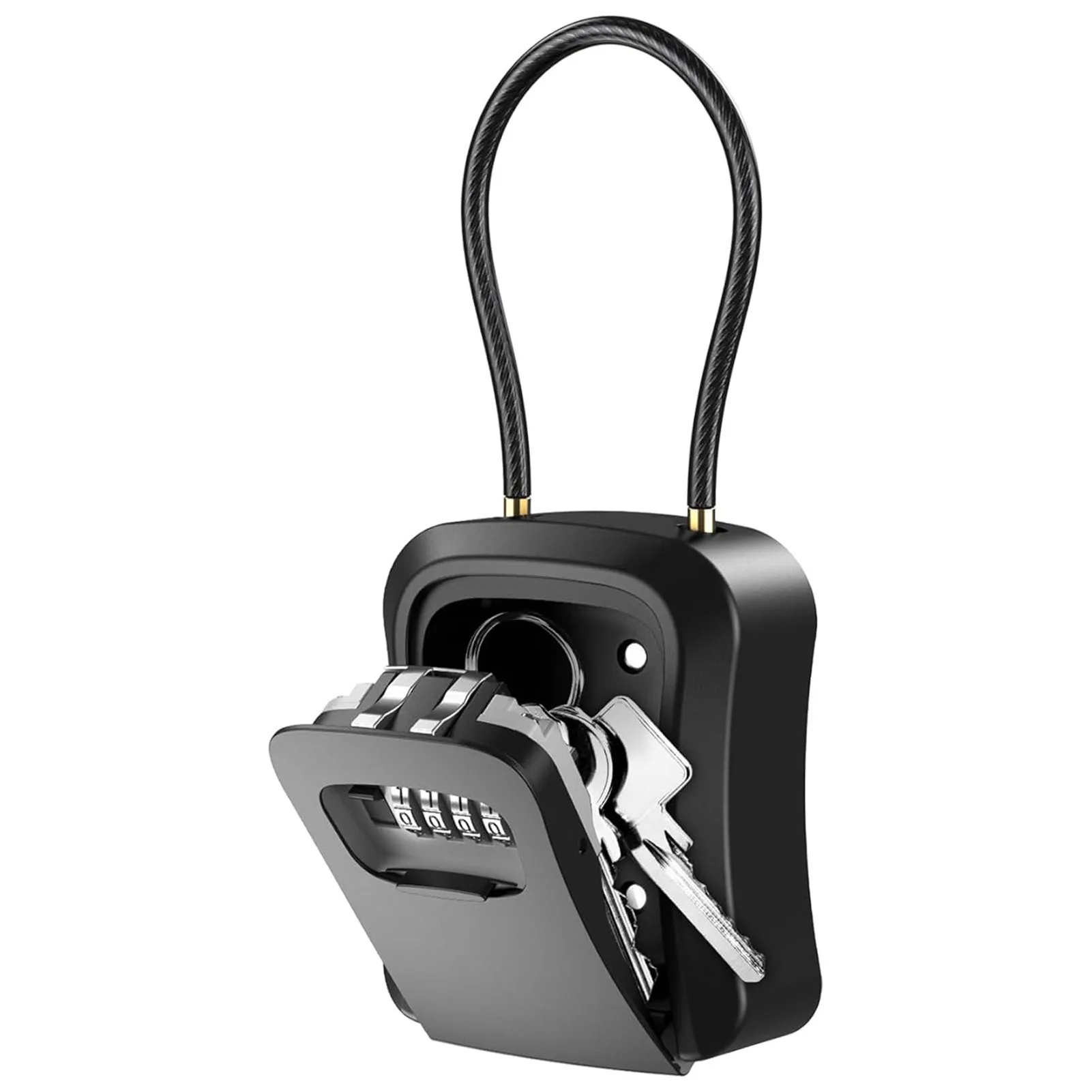 Large Key Lock Box for Outside Combination Key Hiders with Hanging Wire Rope for House Keys Spare Keys Storage C66