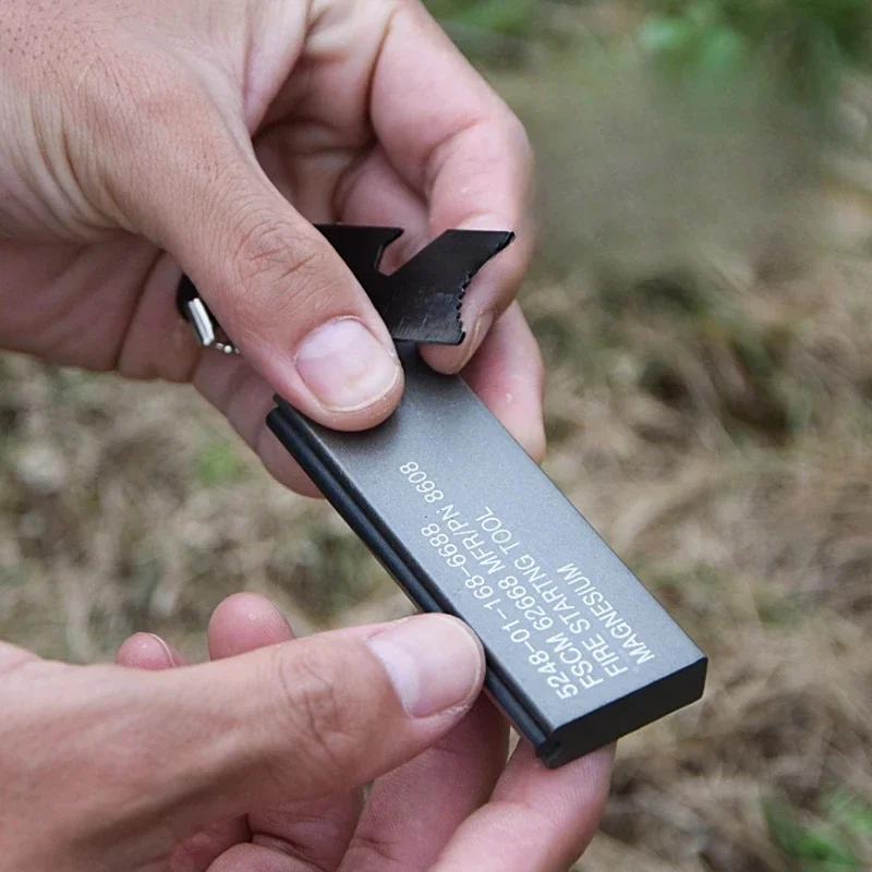 عصا مغنيسيوم مقاومة للماء مع حجر صوان وفولاذ، عدة بدء نار أساسية للتخييم والبقاء - 4