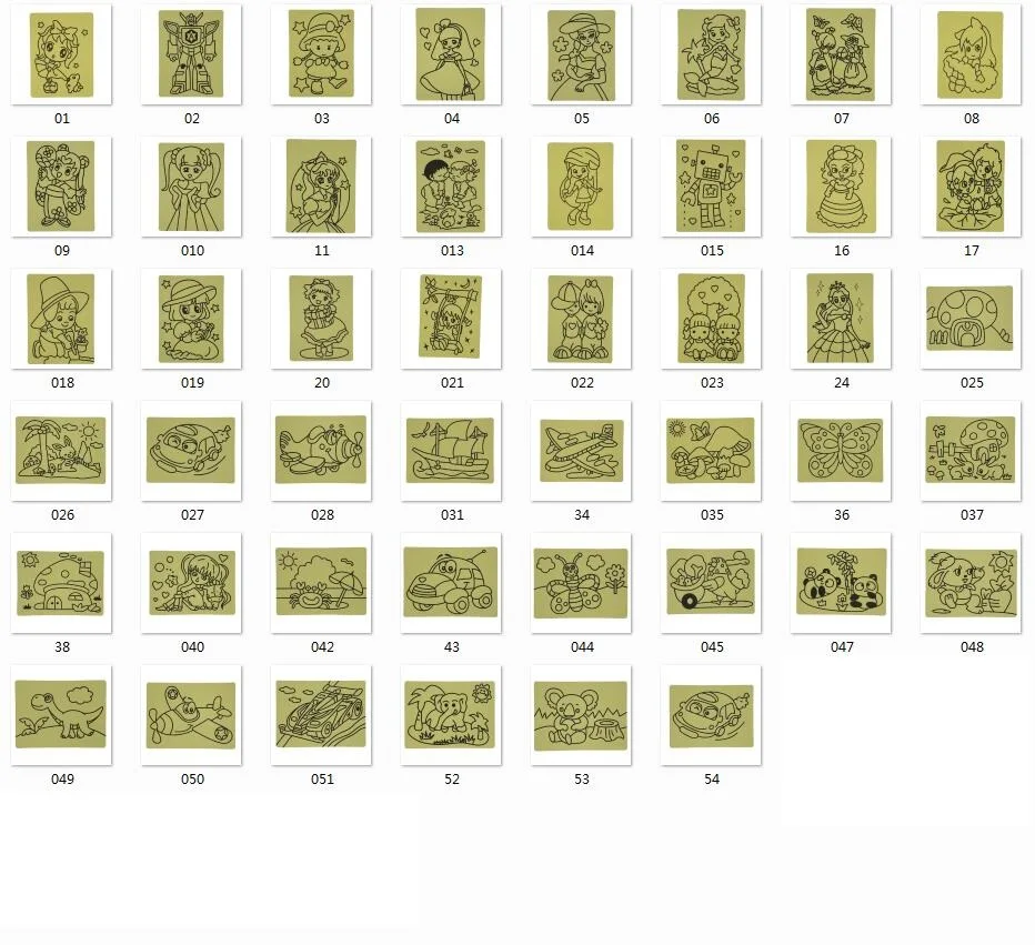 Darmowa wysyłka 1100 sztuk/partia - karty do malowania piaskiem kolorowym_20x28cm naklejki do samodzielnego tworzenia dzieł sztuki z piaskiem