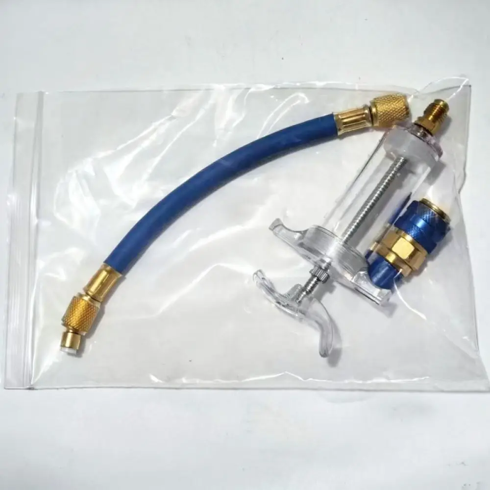 Vehicle AC Oil Injector Dispenser Hose Auto Air Conditioning Refrigerant Dye Maintenance Filler Repair Tool