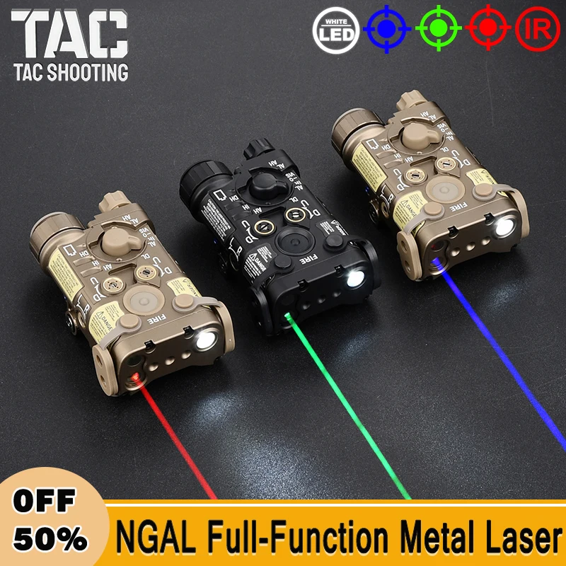 

Tactical Metal L3-NGAL Laser Red Green Blue Dot IR Scout Indicator Airsoft WADSN White Strobe Hunting Flashlight Fit 20mm Rail