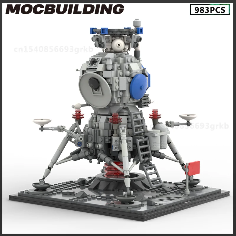 

MOC Building Block Lander And Lunar Surface Model Space Series DIY Brick Christmas Gifts Assemble Toy Birthday Presents