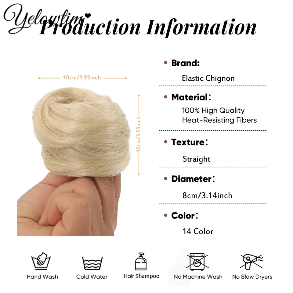 Chignon Synthétique Bouclé et Lisse pour Femme, Chouchou, Bande artificiel astique, Postiches, Frange de Volume