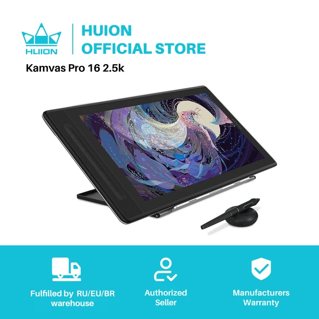 HUION KAMVAS Pro 16 2.5K QHD Drawing Tablet with Screen QLED Full-Laminated  Graphics Tablet with Battery-Free Pen, 15.6inch - AliExpress