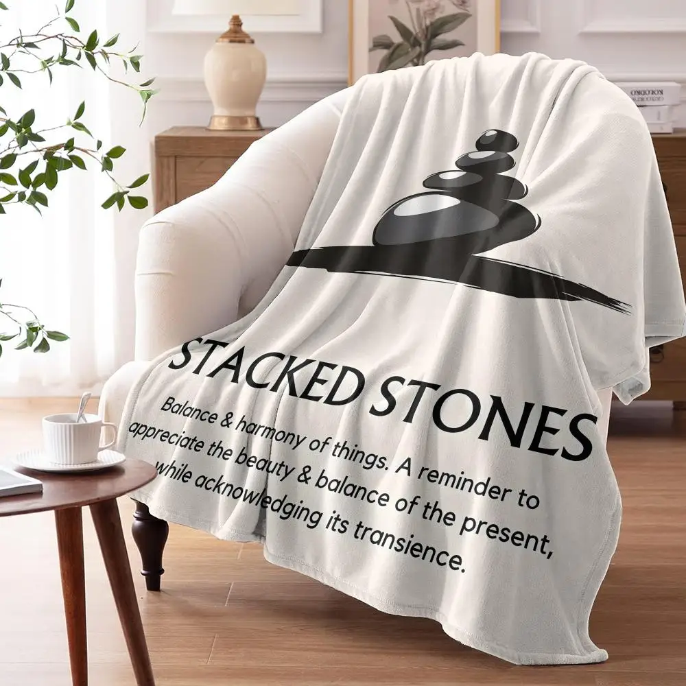 Abstract Lotus Zen Symbols Throw Soft Flannel AC Blanket Lightweight Summer Nap Throw Cozy  Blanket for Sofa Bed Travel Home
