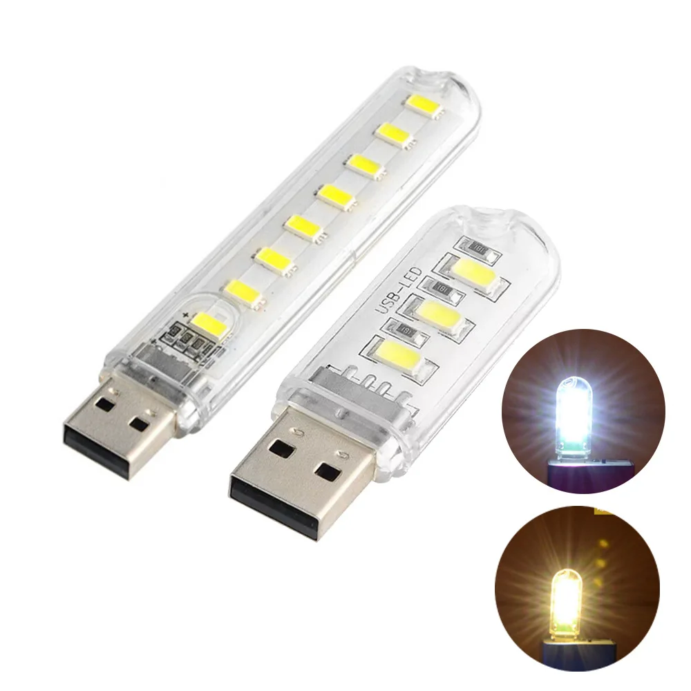 Mini Tragbare USB LED Buch Licht DC5V Ultra Helle Lesen Buch Lampe 2leds 3leds 8leds Lichter Für power Bank PC Laptop Notebook