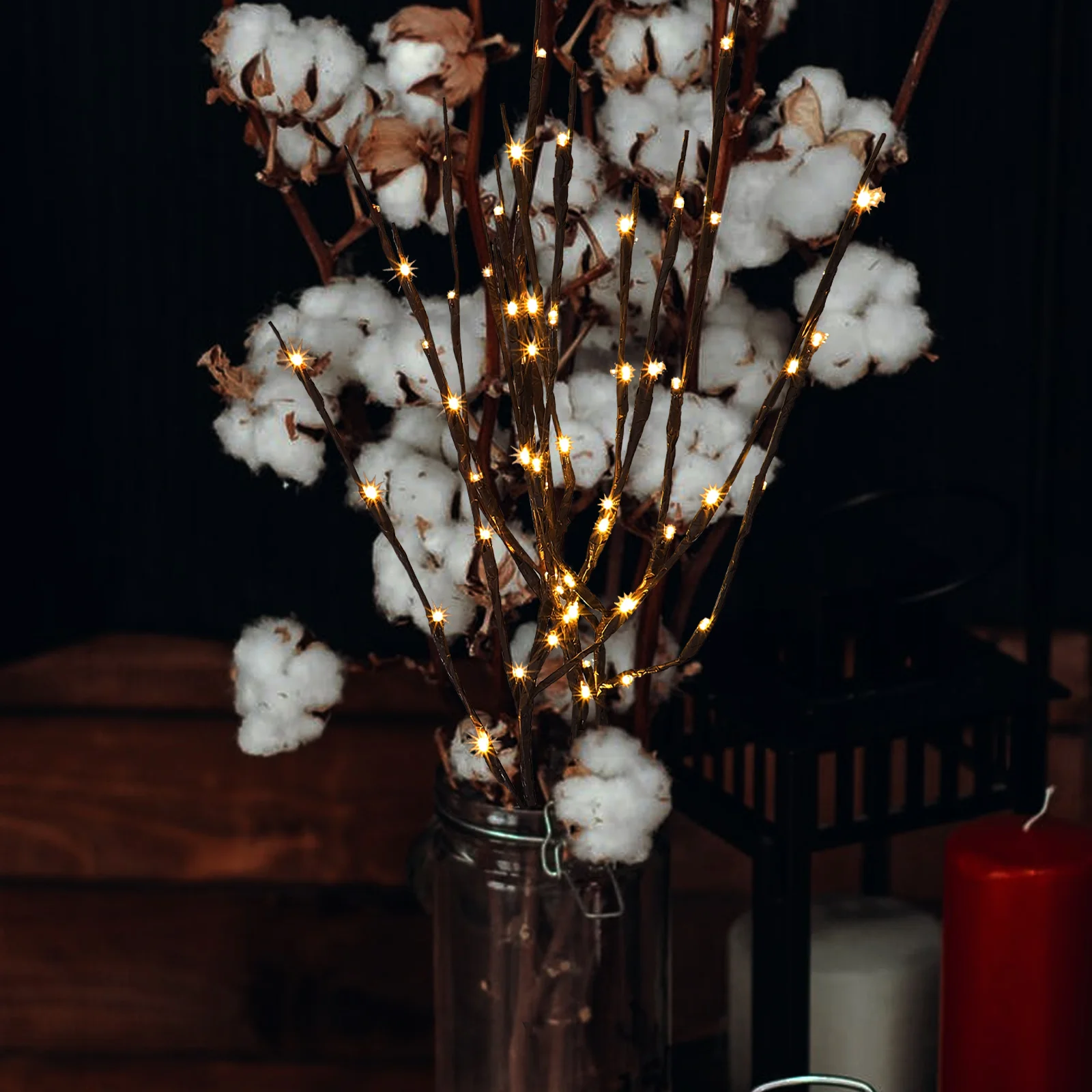 

3 pcs Bendable Led Lights Simulation Tree Branch Light Decorations Warm Night Light For Bedroom Powered Lighted Branch