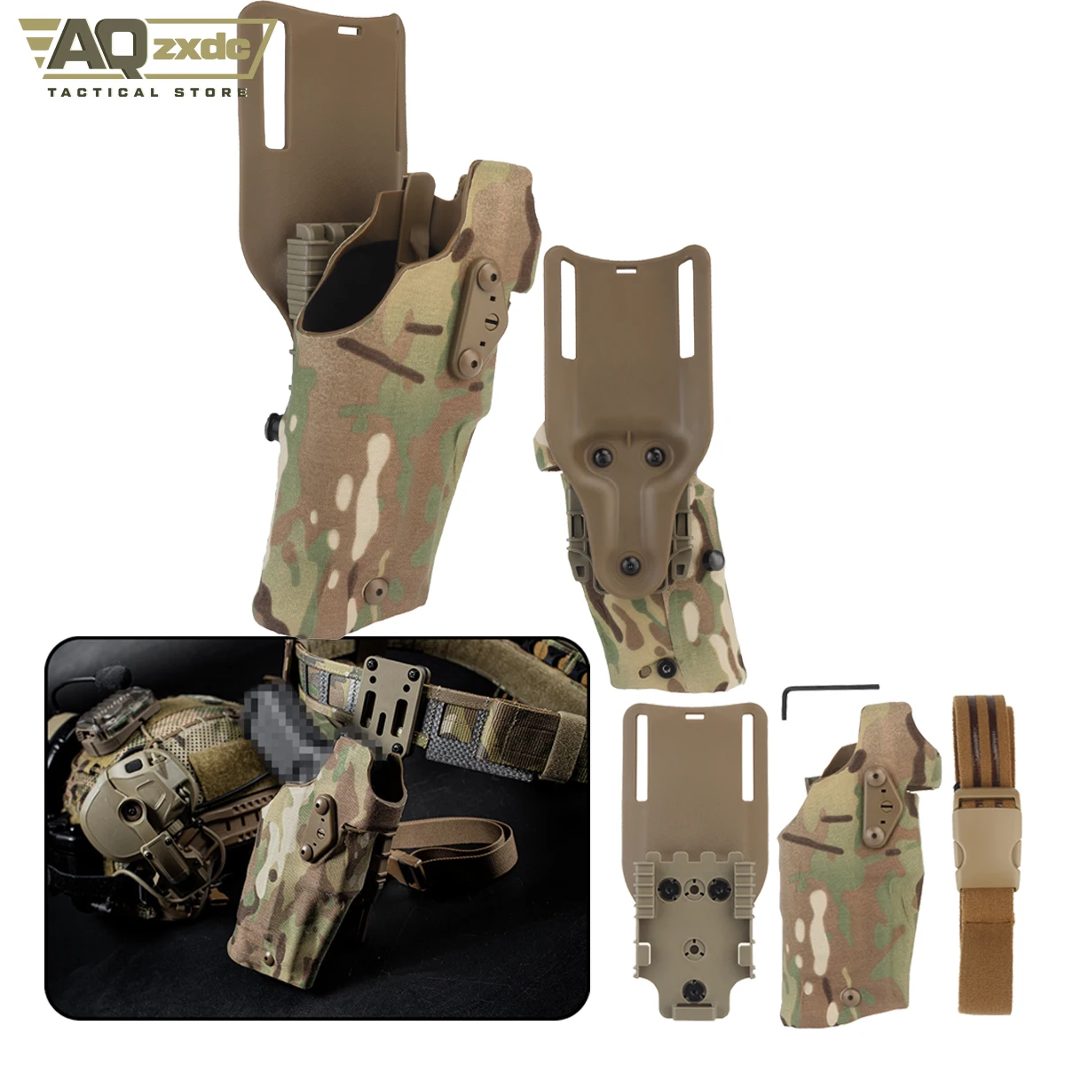 Airsoft Battle Belt Set-with G17 ALS Quick Release Holster & PHC MK2 Mag Bag& PHC Sundry Recovery Bag & ReFlexIFAK First Aid Kit