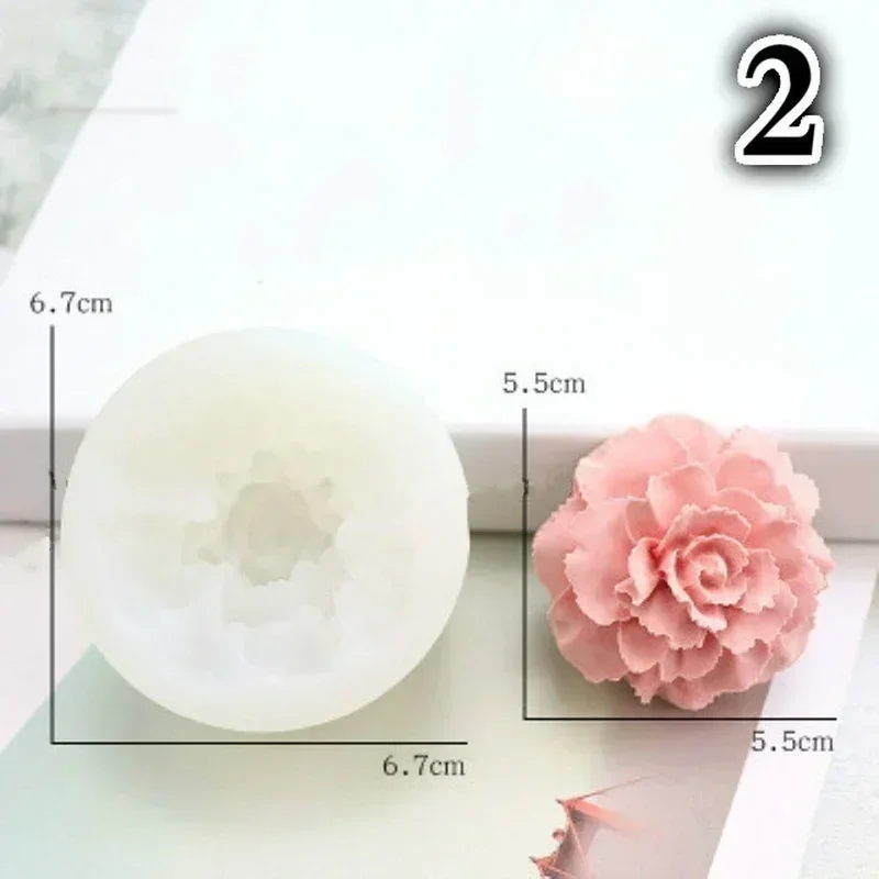 3D Flower Carnation Silicone Mold Car Decor Flower Mold Homemade Aromatherapy Plaster Mold Handmade Soap Diy Diffused Stone Mold