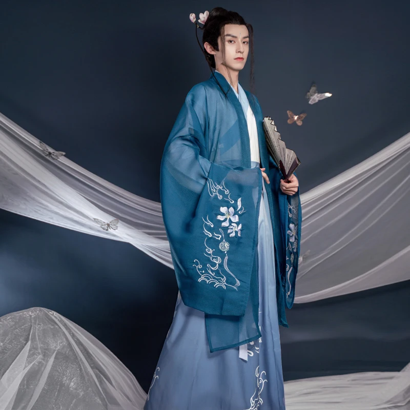 JINXIHANFU Elegant Daily Boys Ancient Style Scholar Fairy Chinese Traditional Dress Spring And Summer Men Hanfu