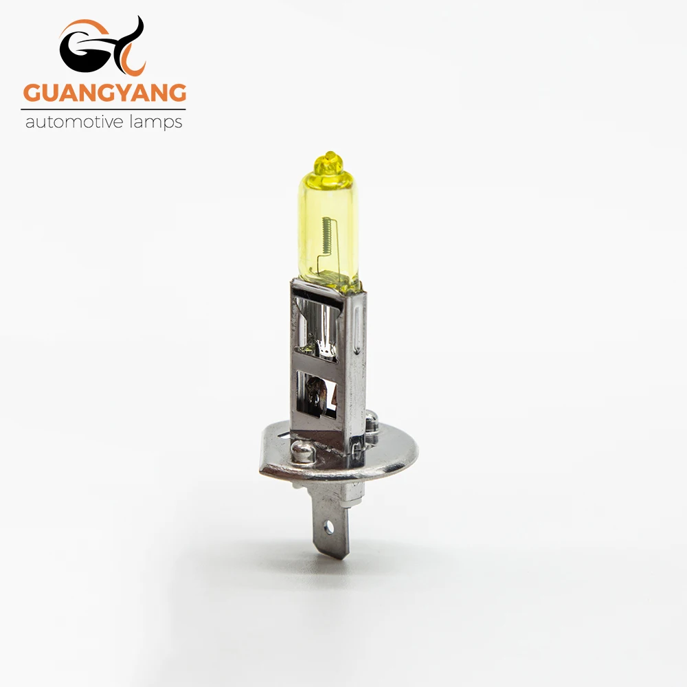 2 Pcs H1 12V 55W Yellow Light Car Headlight 2800K Auto Halogen Bulbs Fog Lamps High Beam Halogen Lamps