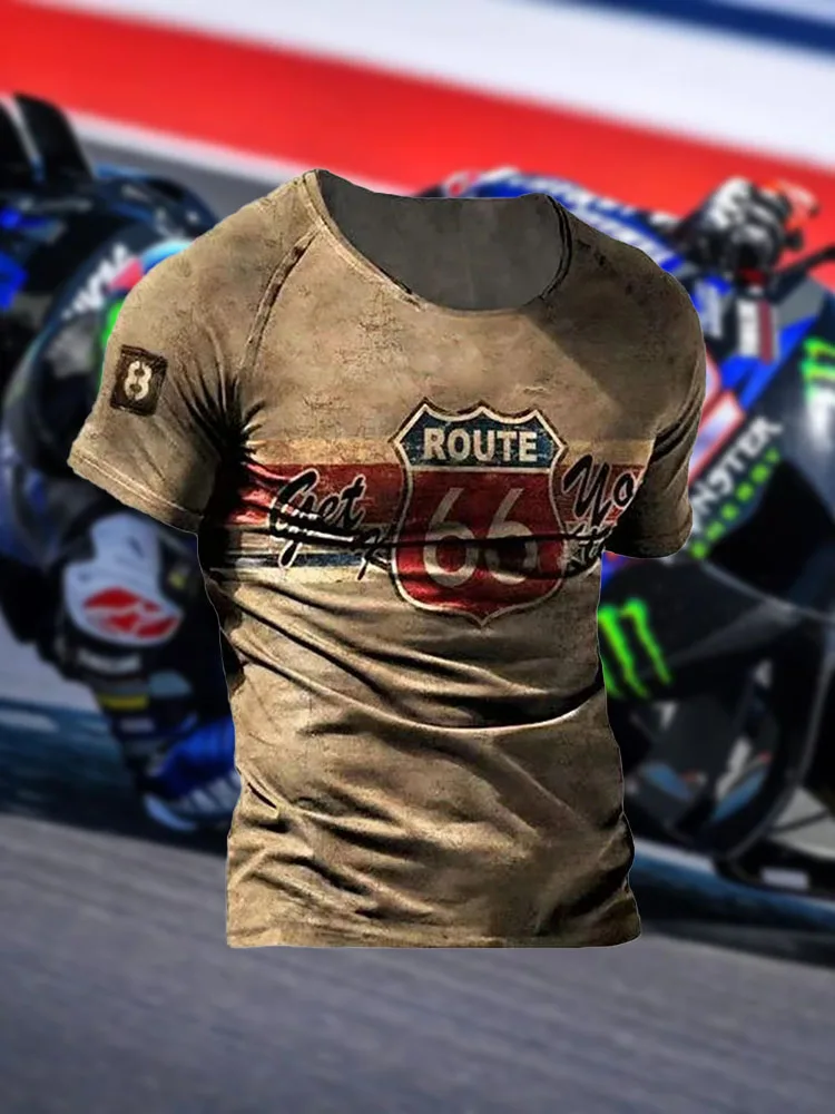 

Men's Summer Street Racer 3D Colorful Motorcycle T-Shirt, 100% Polyester, Quick-Drying, Trendy Culture Apparel