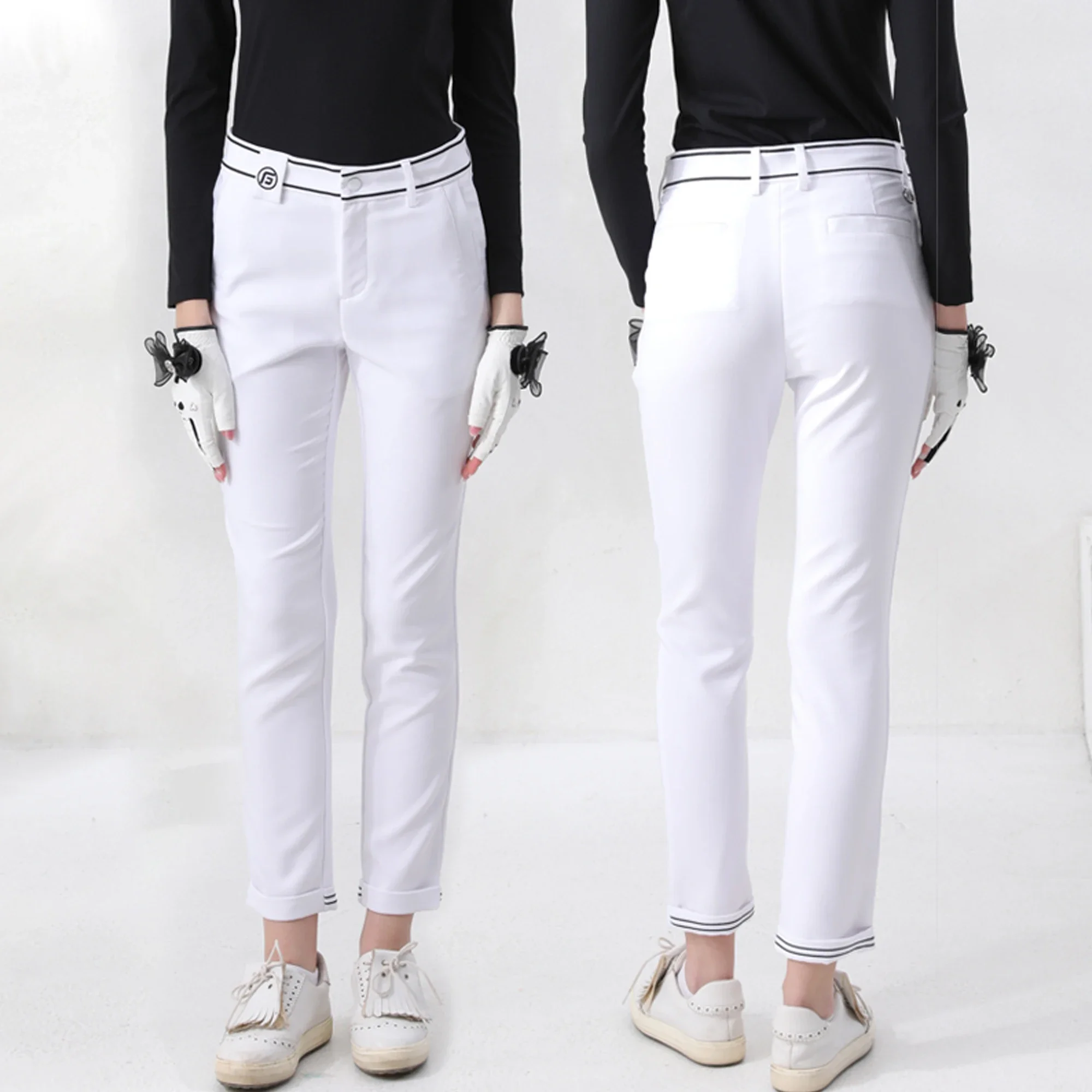 Golfist Spring Autumn High Waist Golf Pants Women Elastic Cropped Trousers Ladies Outdoor Sports Pencil Pants Plus Size XXS-3XL