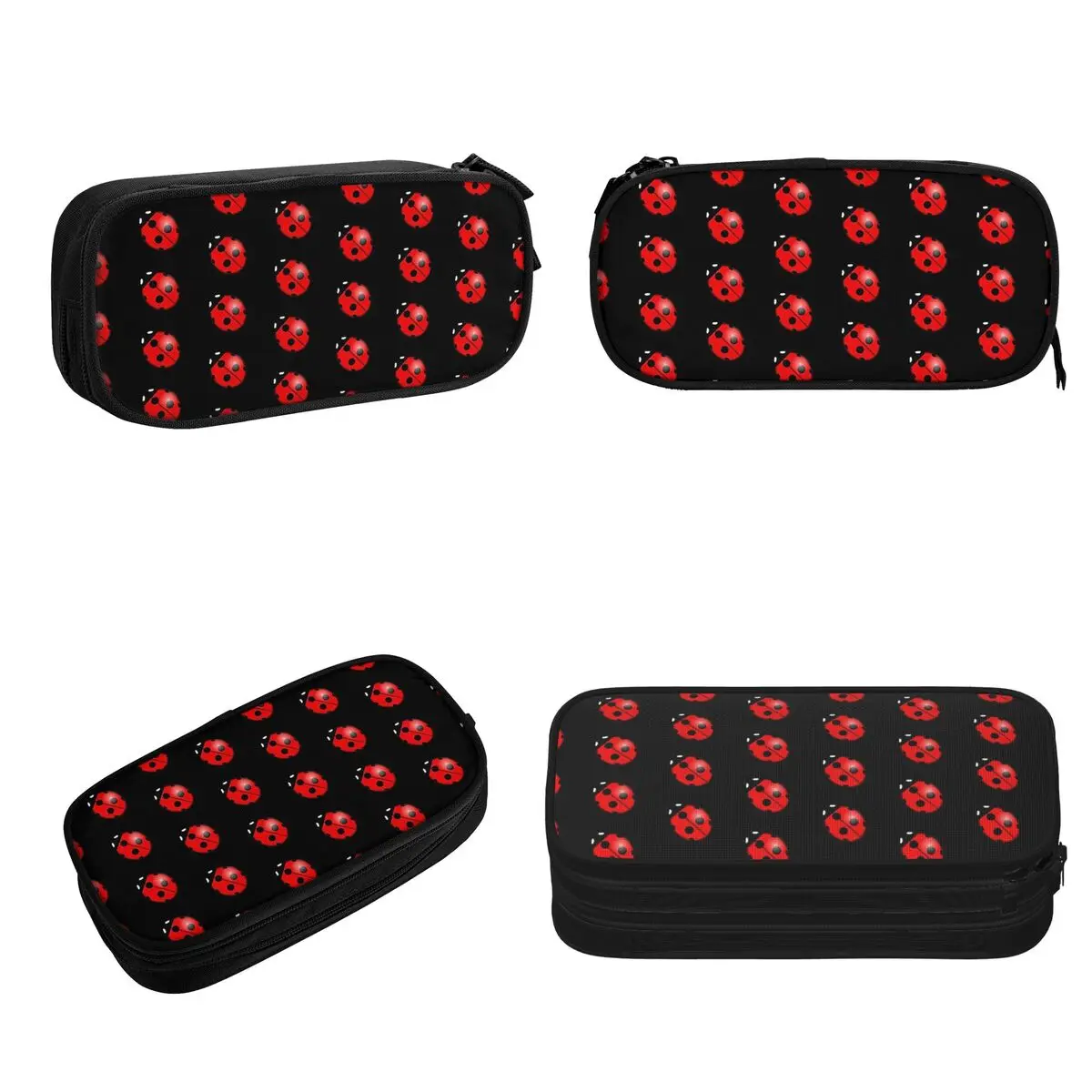 Black Ladybug Pattern Socks Pencil Cases Big Capacity Pen Bags Pen Box Pencil Pouch For Boys Girls Students Stationery School