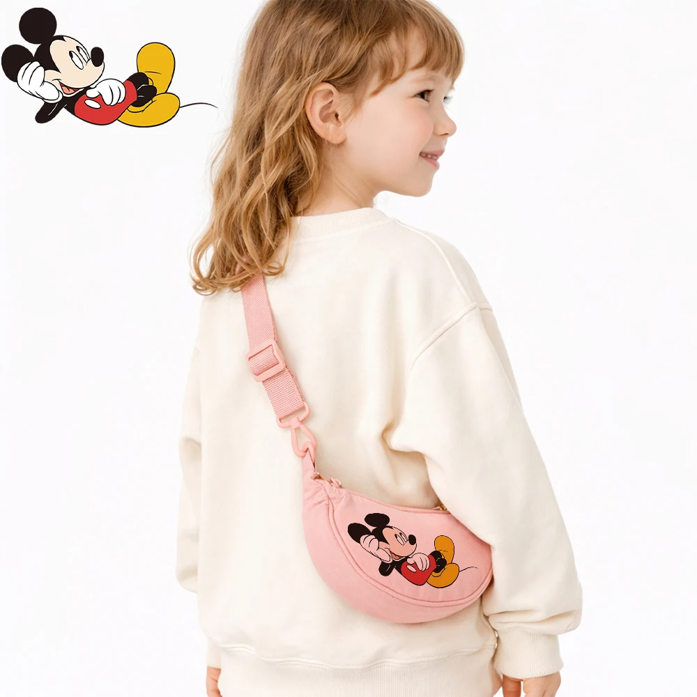 

Детская сумка через плечо с изображением Микки Мауса от Disney, холщовая сумка через плечо, милый модный подарок для детей, для повседневного использования, милый модный подарок для детей