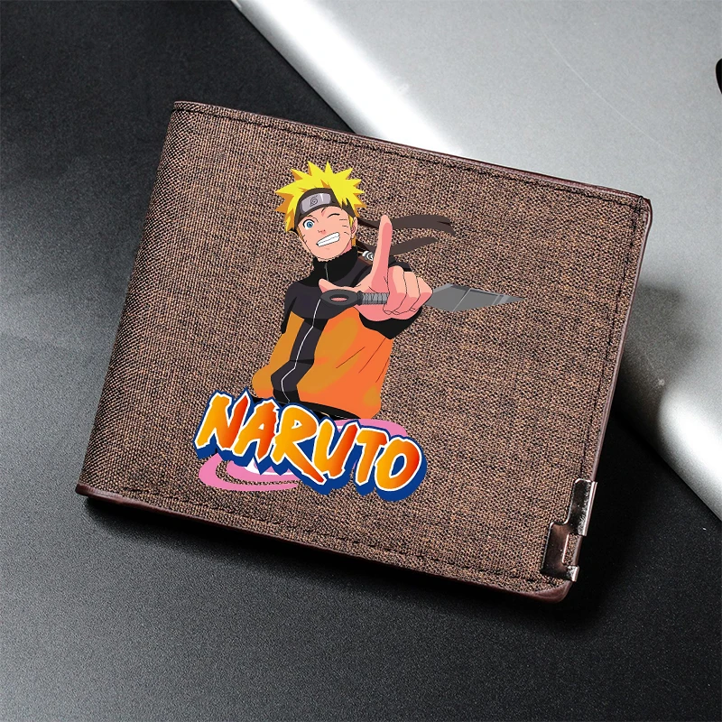 

Новый мужской короткий кошелек с изображением Наруто, нейлоновый кошелек с аниме-принтом, портативный модный держатель для карт, кошелек для монет, портативная сумка для денег для мальчиков, подарок