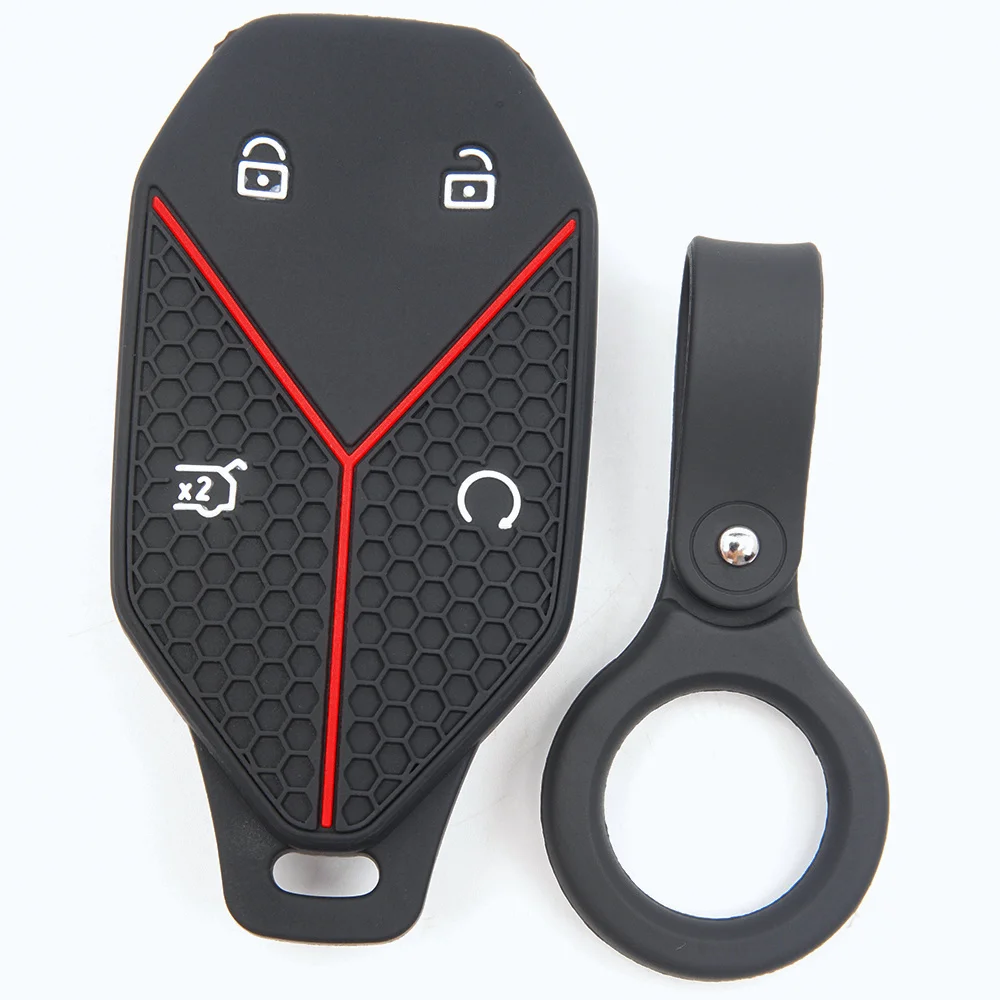 For BYD Formula Leopard 5 Leopard 8 Titanium 3 Titanium 9 Fang Cheng Bao Silicone Car Key Fob Cover Carabiner Strap