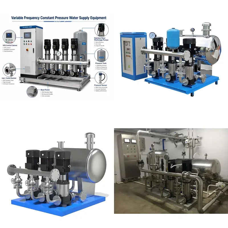 for Water Treatment Equipment Variable Frequency Constant Pressure Water Supply System Stainless Steel Booster Pump Set for