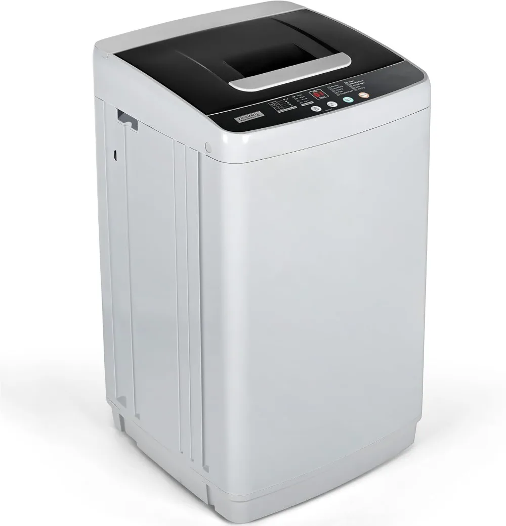 

Home Washer, Small Portable Washer 0.9 Cubic Feet with 10 Programs 5 Water Levels, Drain Pump and LED Display, Compact Washers