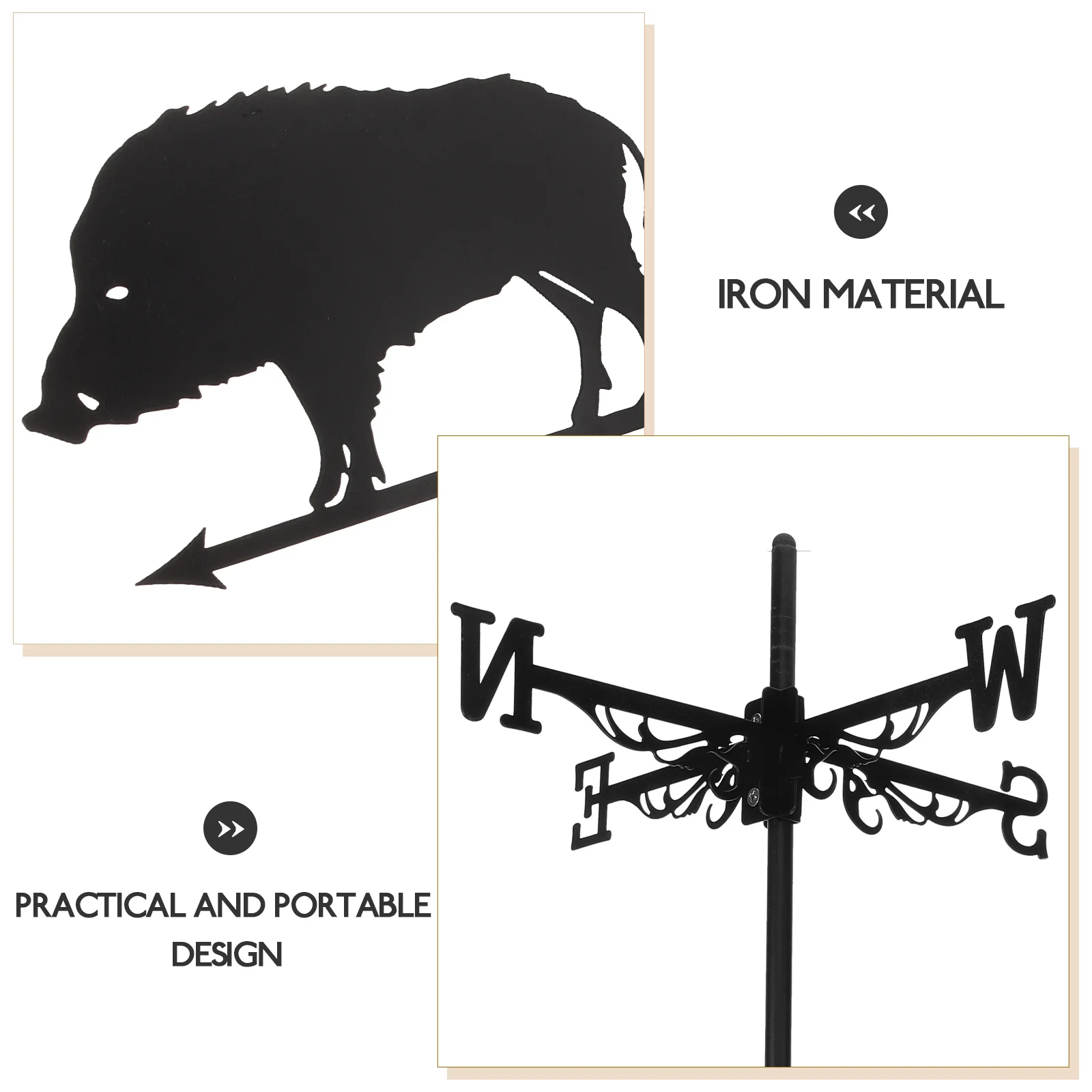 

Wind Vane Garden Decor Direction Decoration Indicator Weather Vanes Roof Mount Metal Iron Sign