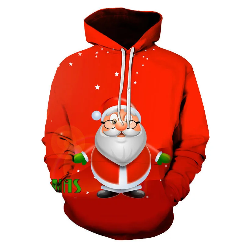 Christmas 3D Print Sweatshirt Hoodies for Men Women Santa Claus Clothing Christmas Tree Hoodie Pullover for Kids Plus Size S-6XL