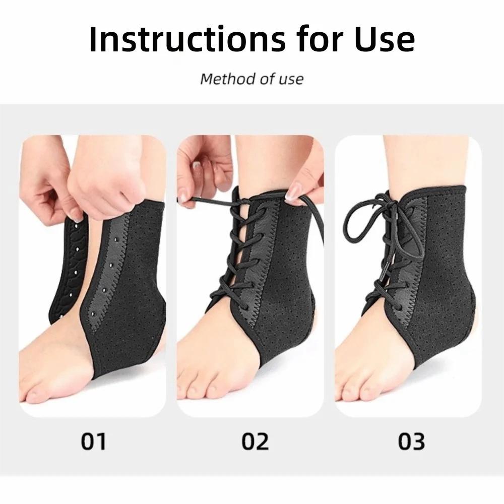 High Quality Adjustable Lace Up Ankle Brace Compression Breathable Ankle Strap Fixed Ankle Protector Sport Fitness