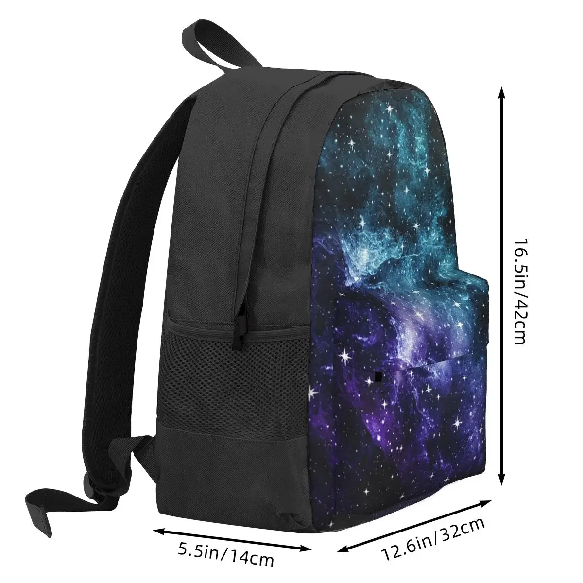 Teal Purple Galaxy Nebula Dream Backpack Student BookBag Children School Bag Laptop Shoulder Bags for Boys Girls