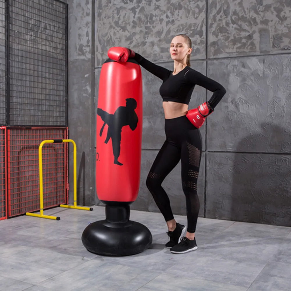 Boxing Punching Bag Boxing Muay Thai Inflatable Boxing Bag Training Pressure Relief Exercise Punching Stand Fitness Equipment