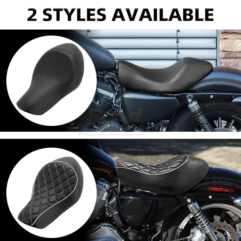 Motorcycle Front Driver Rider Solo Seat Cushion PU Leather For Harley Sportster Custom XL 883 1200 2004-2015