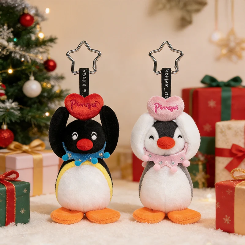 Pingu-Llavero de peluche de la serie bendición de pingüino auténtico, regalo de cumpleaños para niñas, ambiente festivo Kawaii, se puede colgar en bolsas
