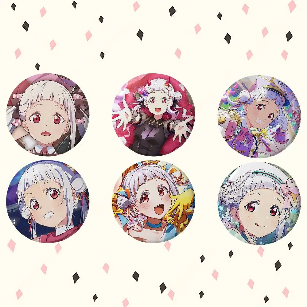Cartoon Chisato Arashi Premium Tinplate Round Lapel Pins: Cute Badge Brooches For Shoulder Bag Accessories, Souvenir Gifts