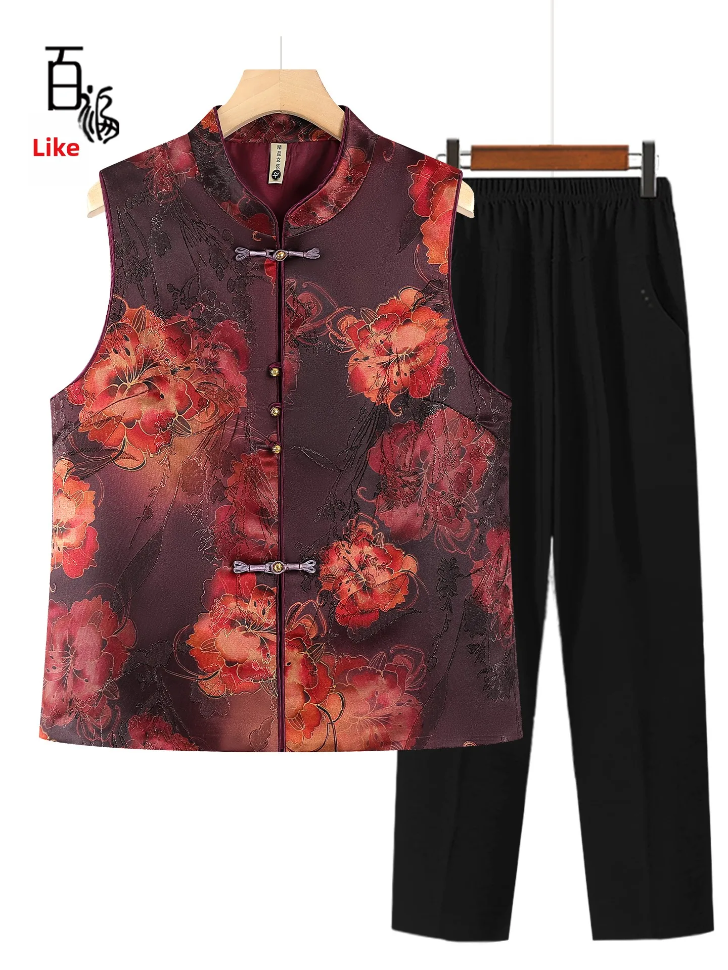

ly Women's Autumn Faion Vest New Sle andma Outfit Spring Autumn Mommy Clothes Chinese National Sle Waistcoat