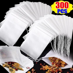 300/50PCS Einweg Tee Taschen Vlies Stoff Kordelzug Tee-ei Gewürz Lose Tee Kaffee Dichtung Filter Mesh Tasche küche Werkzeuge