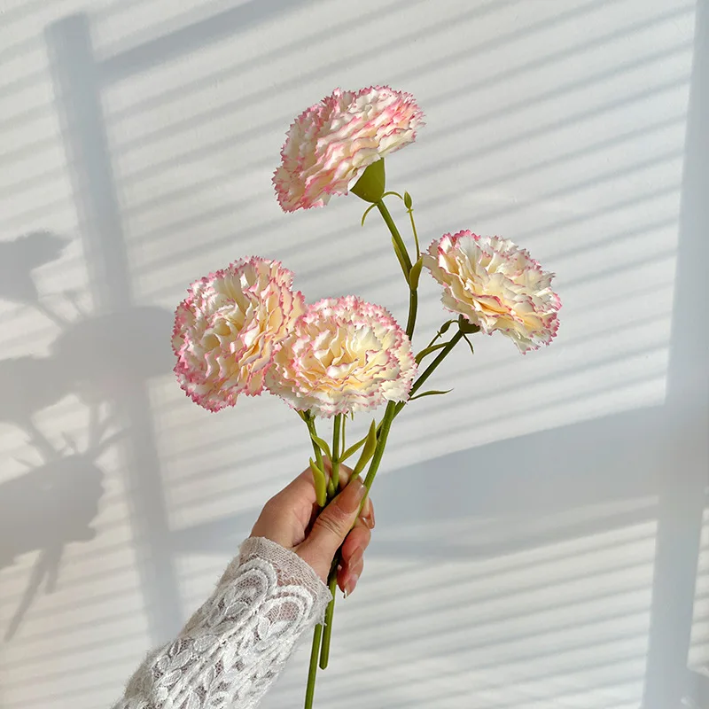 5PCS 28CM Carnation Artificial Flower Mother's Day Room, Bedroom Living Room Decoration, Flower Art Decoration Photography Prop