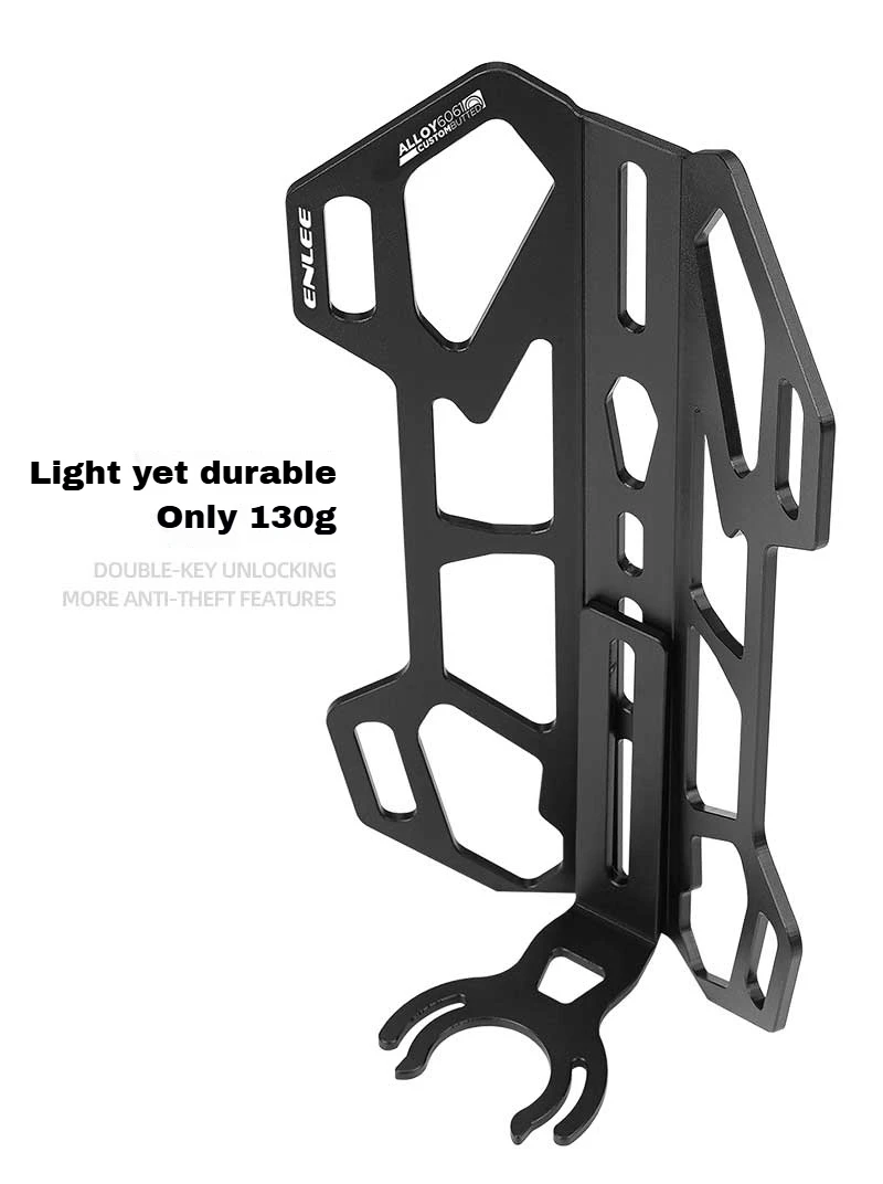 ENLEE leichter Gabelhalter aus Aluminiumlegierung, hochbelastbarer 20KG Lastenträger, Taschen- und Flaschenhalter, geeignet für Fahrradverpackungen. – Detail 12