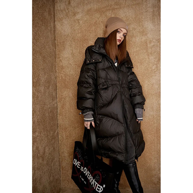 معطف ELFSACK أنيق وبسيط وفضفاض وطويل ودافئ للنساء #3