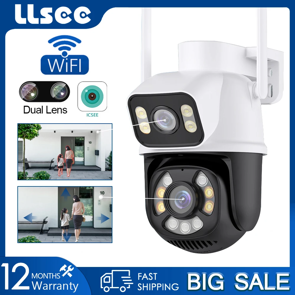 

LLSEE, icsee, 4K 8MP, 5X zoom wireless outdoor CCTV camera WIFI, IP security camera, night vision, two-way call, mobile tracking