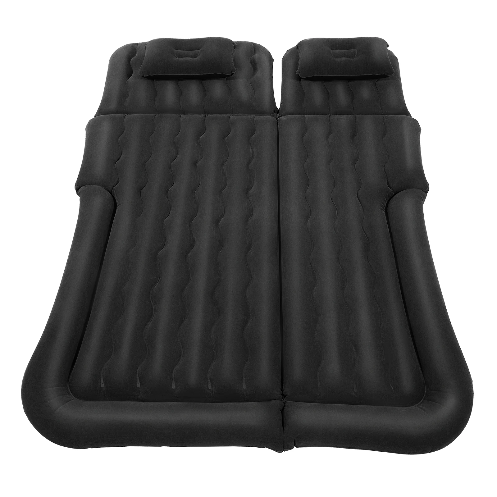 Multifunction Inflatable Bed with Pump PVC Flocking Soft Sleeping Rest Cushion 2 Headrests