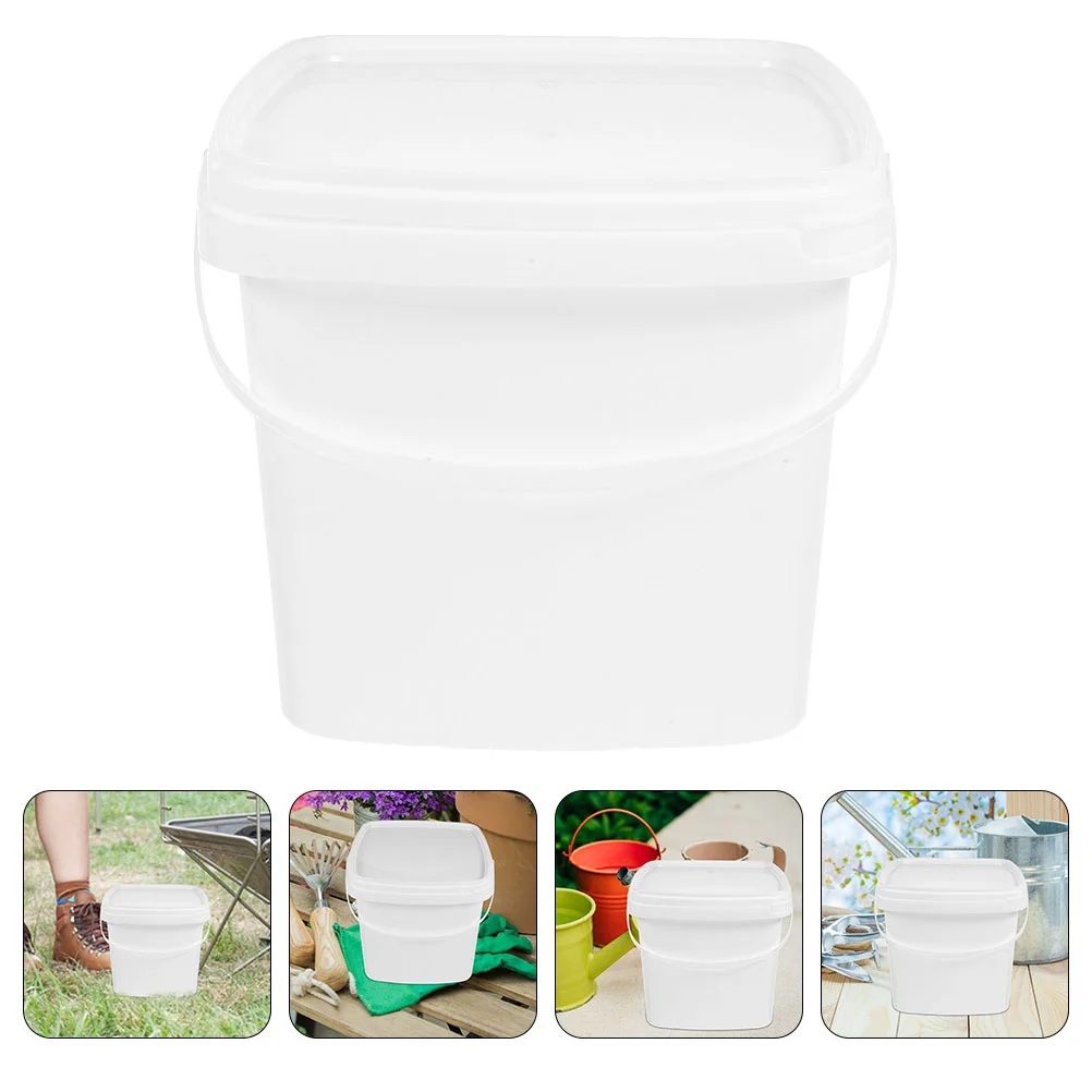 Plastic Barrel Bucket With Handle Cleaning Buckets Small Water Empty Veggie Tray Lid