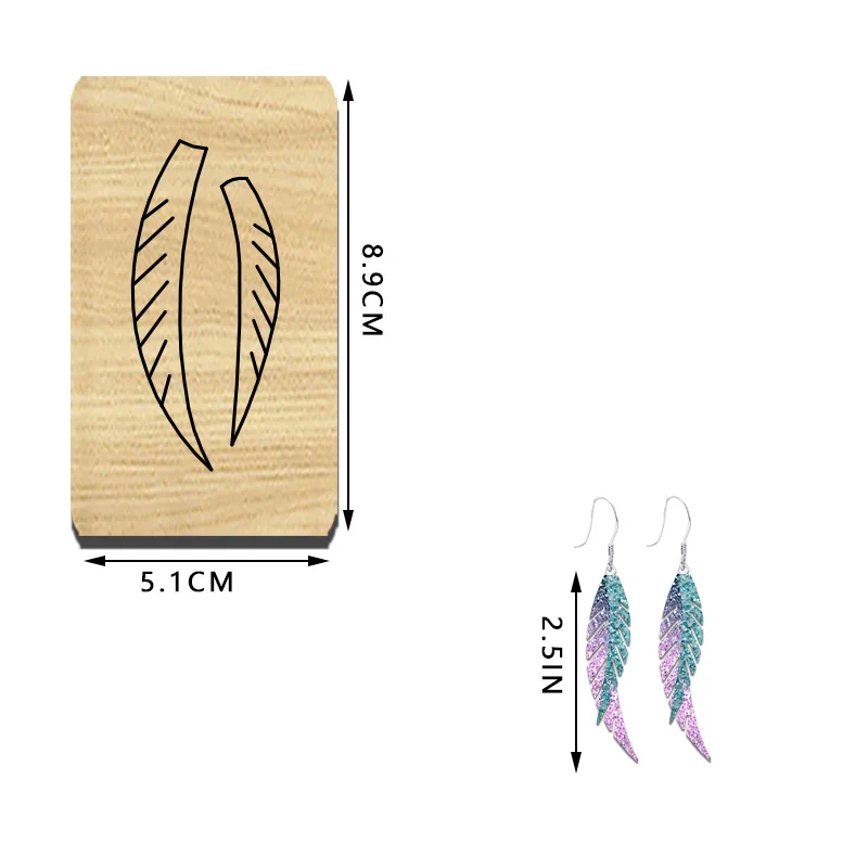 EM127   Wooden Cutting Mold For Irregular Tassel Earrings, Customizable For Most Machines