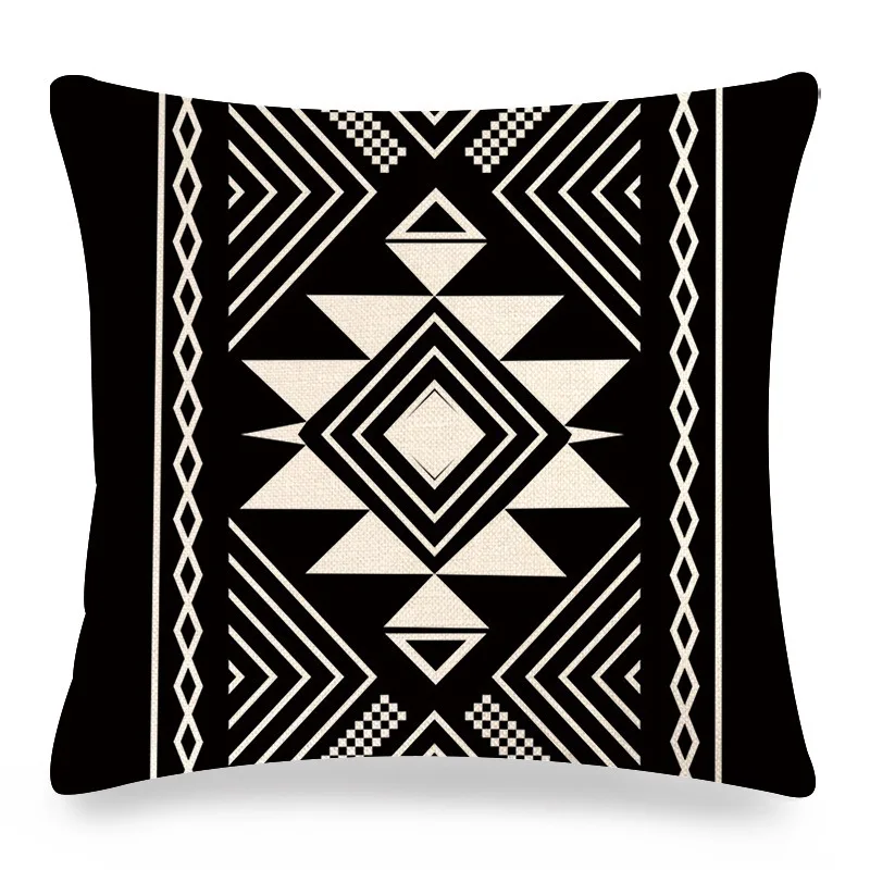 Throw Pillow Cases Bohemian Aztec Geometric Pattern Cushion Cover 45x45cm Home Living Room Decoration Linen/Cotton Pillowcover