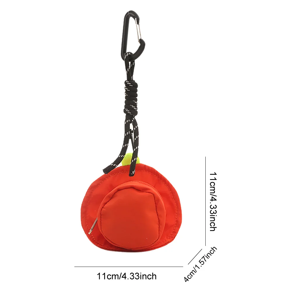 Hat Shape Mini Pendant Bag with Carabiner Small Change Pouch Solid Color Anti-Theft Mini Wallet Party Travel Shopping Bag