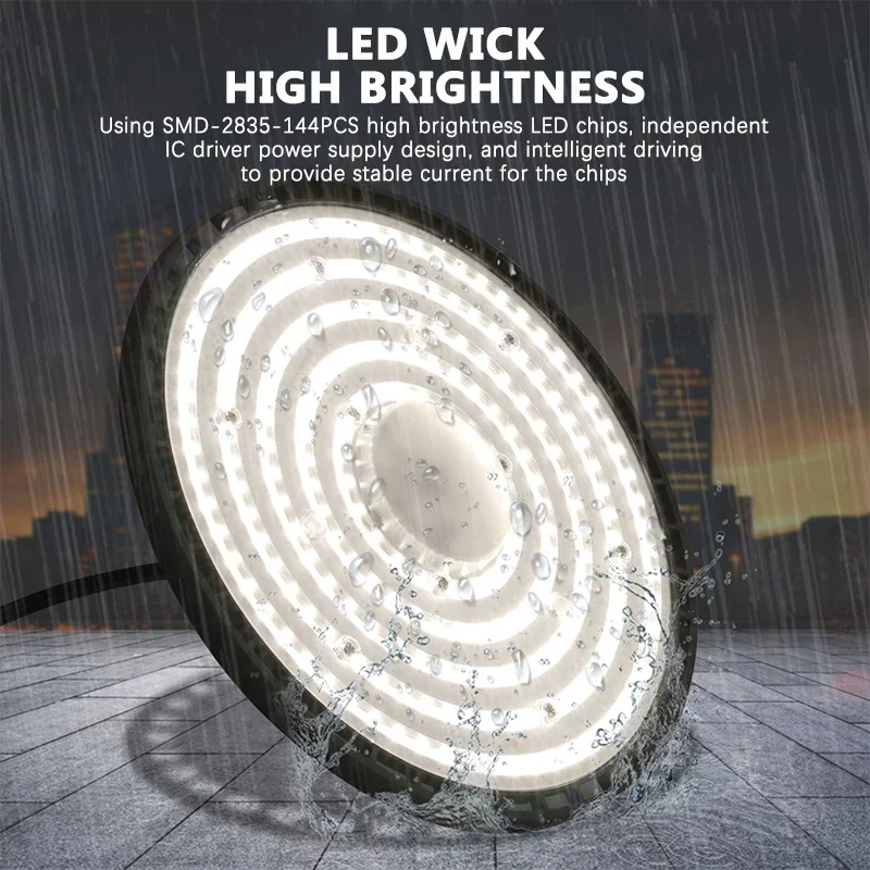 UFO LED 220V High Bay Light 100W ~ 200W ธุรกิจสนามกีฬาโกดังโรงรถ Super Bright อุตสาหกรรม Mining LIGHT