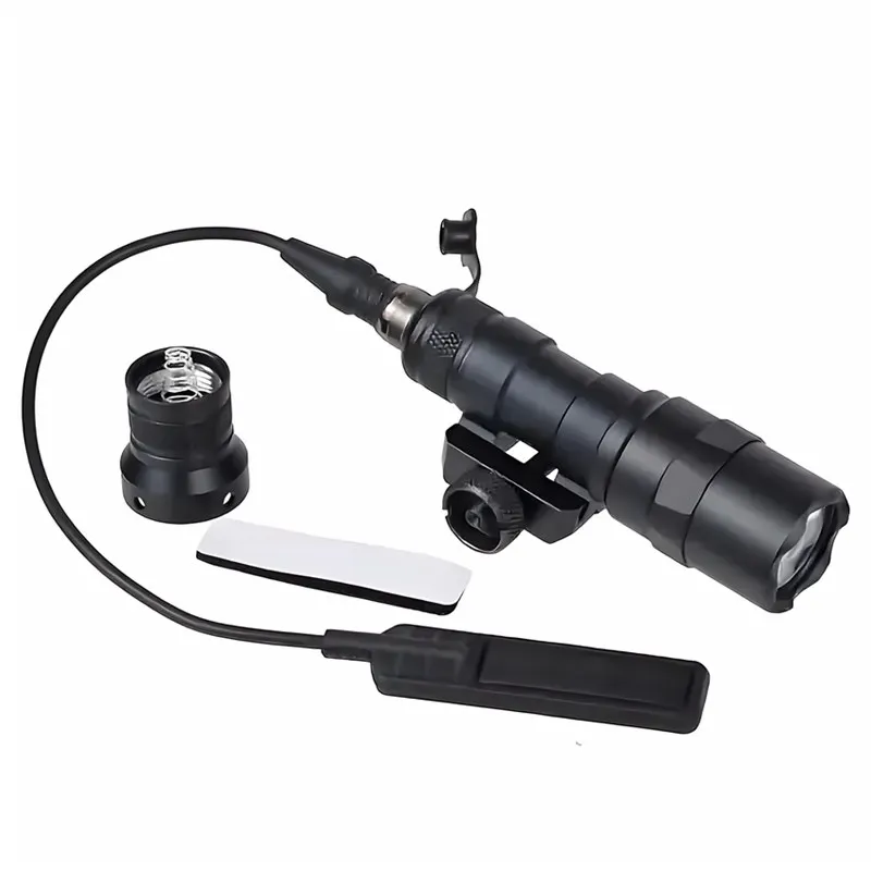 

M300 Tactical Flashlight - High-Brightness LED, Black, Battery Holder for Outdoor, Hunting, and Tactical Use, Flashlight
