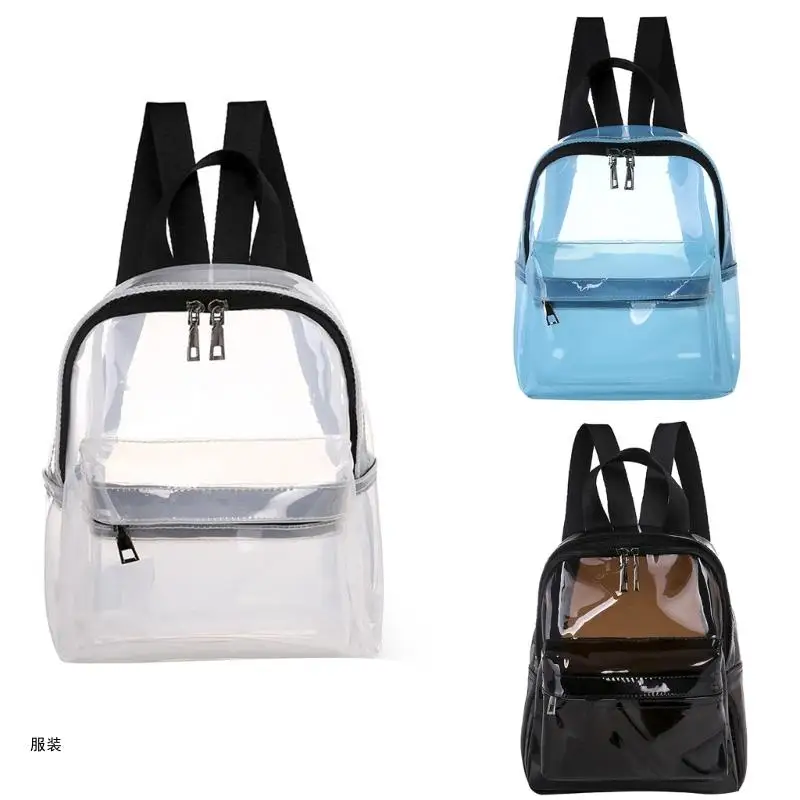 D0UD Students Books Holder Practical Clear Bag Fashionable & Spacious PVC Backpack